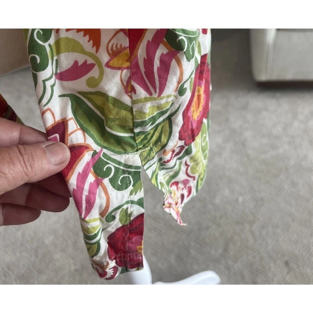 Pottery Barn Women Sz S Pajama Button Up TOP ONLY Floral Gardener 100% Cotton - Picture 5 of 10